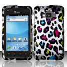 Hard Plastic Snap On Rubberized Design Case for Samsung Rugby Smart i847 - Rainbow Leopard