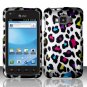 Hard Plastic Snap On Rubberized Design Case for Samsung Rugby Smart i847 - Rainbow Leopard