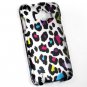 Hard Plastic Snap On Rubberized Design Case for Samsung Rugby Smart i847 - Rainbow Leopard