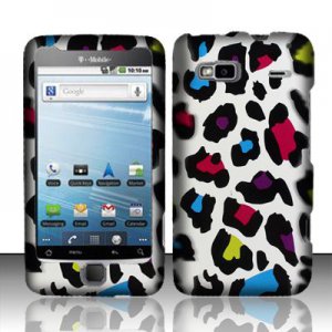 Hard Plastic Rubber Feel Design Case for HTC G2 (T-Mobile) - Rainbow Leopard