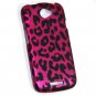 Hard Plastic Rubberized Design Case for HTC One S/Ville (T-Mobile) - Hot Pink Leopard