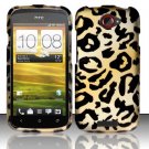 Hard Plastic Rubberized Snap On Design Case for HTC One S/Ville (T-Mobile) - Golden Cheetah