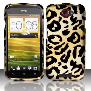 Hard Plastic Rubberized Snap On Design Case for HTC One S/Ville (T-Mobile) - Golden Cheetah