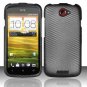 Hard Plastic Rubberized Snap On Design Case for HTC One S/Ville (T-Mobile) - Carbon Fiber