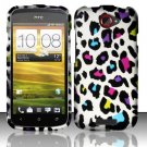 Hard Plastic Rubberized Snap On Design Case for HTC One S/Ville (T-Mobile) - Rainbow Leopard
