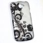Hard Plastic Rubberized Snap On Design Case for HTC One S/Ville (T-Mobile) - Silver and Black Vines