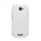 Hard Plastic 2-Piece Rubberized Snap On Cover Case for HTC One S/Ville (T-Mobile) - White