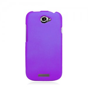 Hard Plastic 2-Piece Rubberized Snap On Cover Case for HTC One S/Ville (T-Mobile) - Purple