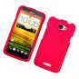 Hard Plastic 2-Piece Rubberized Snap On Cover Case for HTC One X/Elite (AT&T) - Red