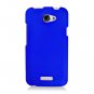 Hard Plastic 2-Piece Rubberized Snap On Cover Case for HTC One X/Elite (AT&T) - Blue