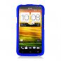 Hard Plastic 2-Piece Rubberized Snap On Cover Case for HTC One X/Elite (AT&T) - Blue