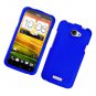 Hard Plastic 2-Piece Rubberized Snap On Cover Case for HTC One X/Elite (AT&T) - Blue