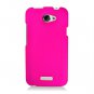 Hard Plastic 2-Piece Rubberized Snap On Cover Case for HTC One X/Elite (AT&T) - Hot Pink