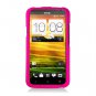 Hard Plastic 2-Piece Rubberized Snap On Cover Case for HTC One X/Elite (AT&T) - Hot Pink