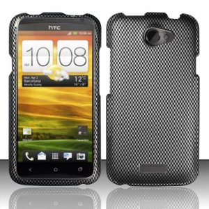 Hard Plastic 2-Piece Rubberized Snap On Design Case for HTC One X/Elite (AT&T) - Carbon Fiber