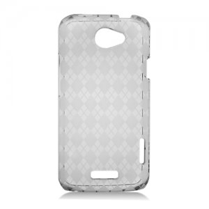 Soft TPU Gel Check Design Skin Cover Case for HTC One X/Elite (AT&T) - Clear