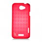 Soft TPU Gel Check Design Skin Cover Case for HTC One X/Elite (AT&T) - Red