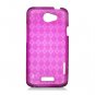 Soft TPU Gel Check Design Skin Cover Case for HTC One X/Elite (AT&T) - Purple