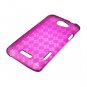 Soft TPU Gel Check Design Skin Cover Case for HTC One X/Elite (AT&T) - Purple