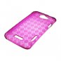 Soft TPU Gel Check Design Skin Cover Case for HTC One X/Elite (AT&T) - Hot Pink