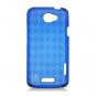 Soft TPU Gel Check Design Skin Cover Case for HTC One X/Elite (AT&T) - Blue