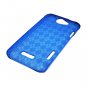 Soft TPU Gel Check Design Skin Cover Case for HTC One X/Elite (AT&T) - Blue