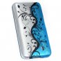 Hard Plastic 2-Piece Rubberized Snap On Design Case for LG Spectrum - Silver & Blue Vines