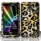Hard Plastic 2-Piece Rubberized Snap On Design Case for LG Spectrum - Golden Cheetah