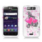 Hard Plastic Rubberized Design Case for LG Connect 4G (MetroPCS)/Viper 4G (Sprint) - Floating Hearts