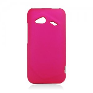 Hard Plastic Rubberized Snap-On Case for HTC Droid Incredible 4G/Fireball - Hot Pink
