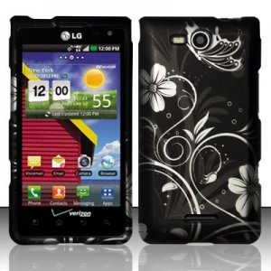Hard Plastic 2-Piece Rubberized Snap On Design Case for LG Lucid 4G - Midnight Garden