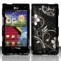 Hard Plastic 2-Piece Rubberized Snap On Design Case for LG Lucid 4G - Midnight Garden