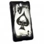 Hard Plastic 2-Piece Rubberized Snap On Design Case for LG Lucid 4G - Ace of Spade Skull