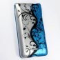 Hard Plastic 2-Piece Rubberized Snap On Design Case for LG Lucid 4G - Silver and Blue Vines