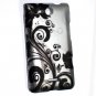 Hard Plastic 2-Piece Rubberized Snap On Design Case for LG Lucid 4G - Silver and Black Vines