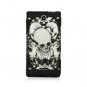 Hard Plastic 2-Piece Rubberized Snap On Design Case for LG Lucid 4G - Black Skull and Angels