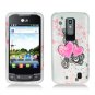 Hard Plastic 2-Piece (Snap On) Rubberized Design Case for LG Nitro HD - Floating Hearts