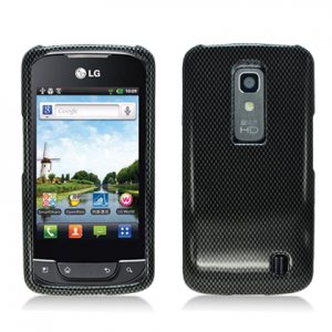 Hard Plastic 2-Piece (Snap On) Design Case for LG Nitro HD - Carbon Fiber