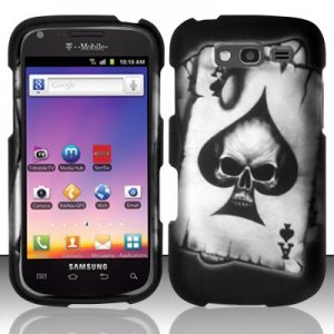 Hard Plastic Snap On Rubberized Design Case for Samsung Galaxy S Blaze 4G - Ace of Spade Skull