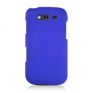 Hard Plastic Snap On Rubberized Cover Case for Samsung Galaxy S Blaze 4G - Blue
