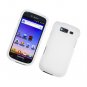 Hard Plastic Snap On Rubberized Cover Case for Samsung Galaxy S Blaze 4G - White