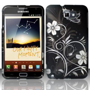 Hard Plastic 2-Piece (Snap On) Rubberized Design Case for Samsung Galaxy Note - Midnight Garden
