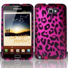 Hard Plastic 2-Piece (Snap On) Rubberized Design Case for Samsung Galaxy Note - Hot Pink Leopard