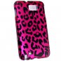 Hard Plastic 2-Piece (Snap On) Rubberized Design Case for Samsung Galaxy Note - Hot Pink Leopard