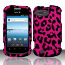 Hard Plastic Snap-On Rubberized Design Case Cover for ZTE Fury - Hot Pink Leopard