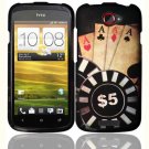 Hard Plastic Rubberized Snap On Design Case for HTC One S/Ville (T-Mobile) - Ace Poker