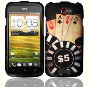 Hard Plastic Rubberized Snap On Design Case for HTC One S/Ville (T-Mobile) - Ace Poker