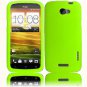 Hard Plastic 2-Piece Rubberized Snap On Cover Case for HTC One X/Elite (AT&T) - Neon Green