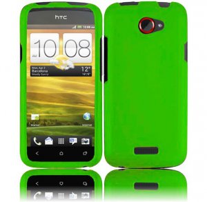 Hard Plastic 2-Piece Rubberized Snap On Cover Case for HTC One X/Elite (AT&T) - Green