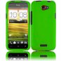 Hard Plastic 2-Piece Rubberized Snap On Cover Case for HTC One X/Elite (AT&T) - Green